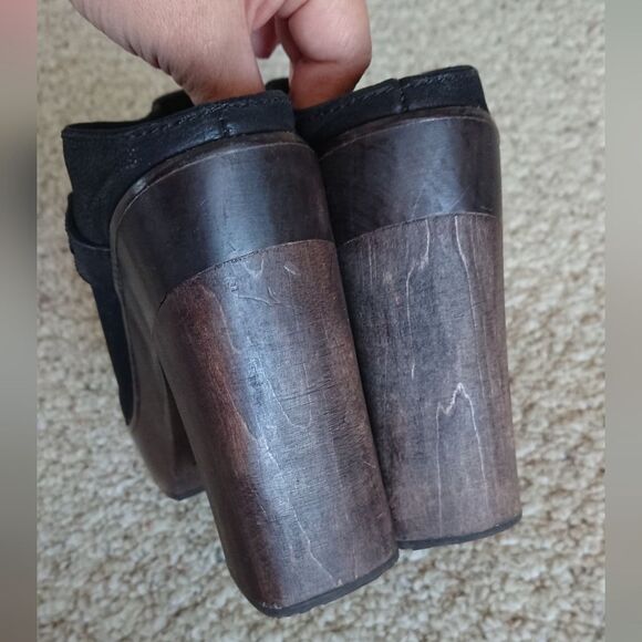 Joie black leather platform mule heels size 38 - Picture 13 of 13